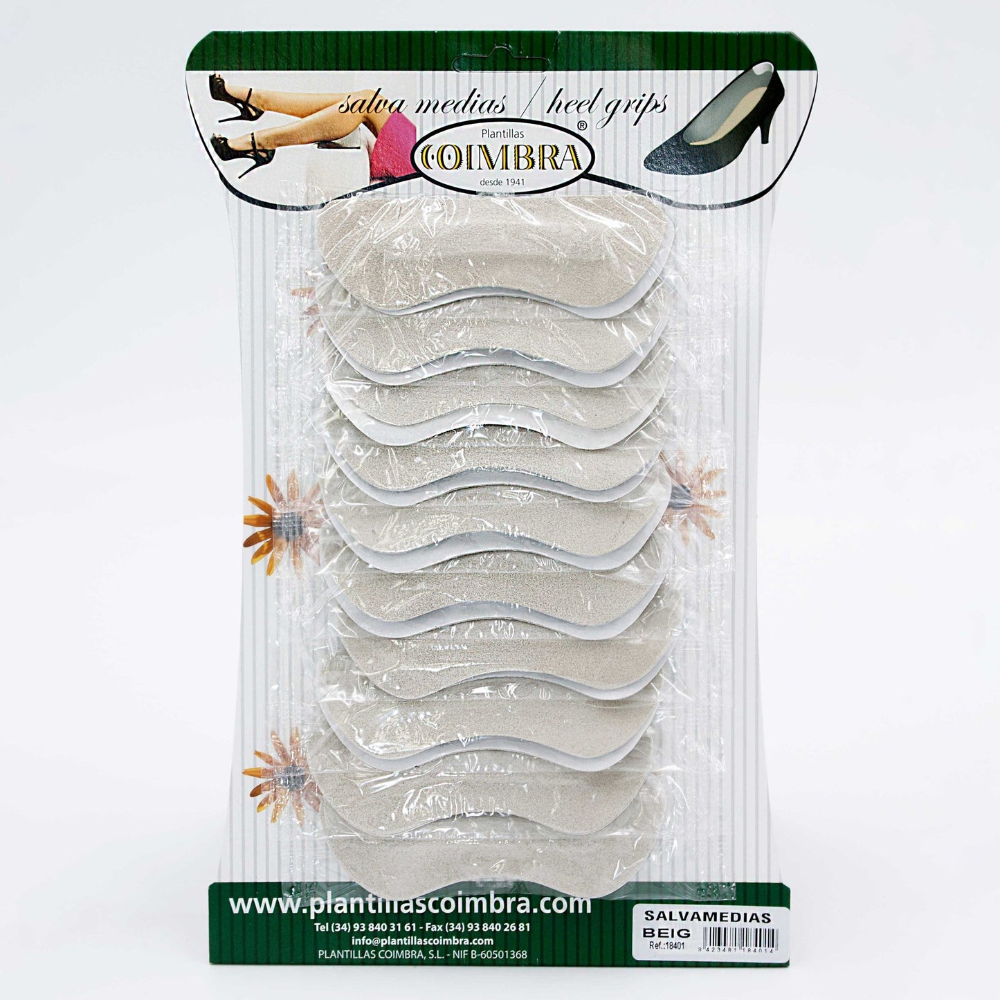 Coimbra leather heel grips, 20 pair card