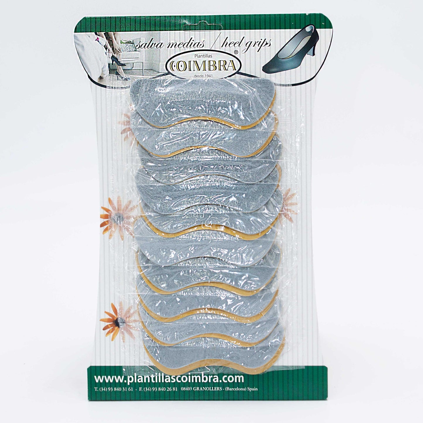 Coimbra leather heel grips, 20 pair card