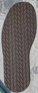 687 Rubber Full Sole, 4mm, tire tread design, medium brown