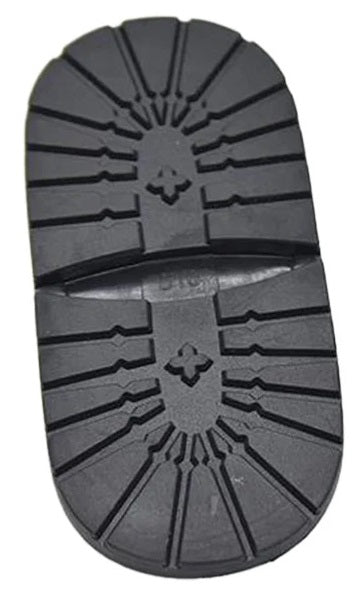 Lug heel, black, 3.6" X 3.5"  8mm