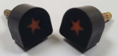 Super Tap Star dowels, black with gold pin, sold by the pair